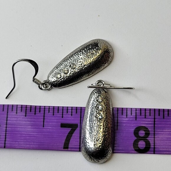 Silver Grey Teardrop Earrings - Picture 7 of 8